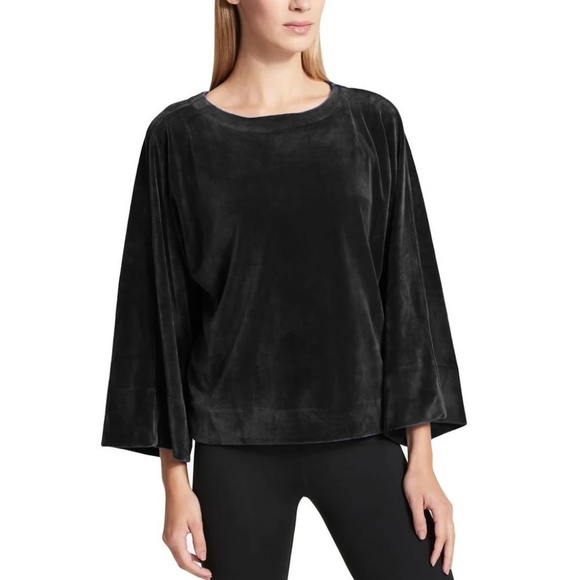 DKNY Sport Velour Kimono Sleeve Top - Picture 1 of 5